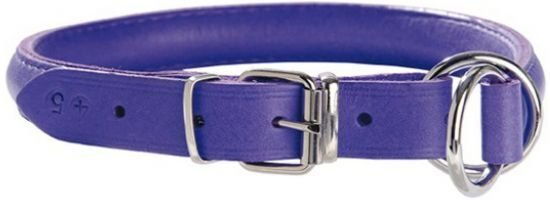 Bobby halsband voor hond bombe leer paars 29-33 cmx16 mm