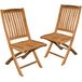 Ancona 2 chaises pliantes, teck, bois massif, résistant aux intempéries + 2 coussins de chaise, vert