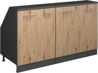 Vicco Rion Kastenset voor schuine wand – 140 cm Set van 2 kastrompen 60 cm diepte Artisanaal eiken