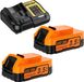 Batterie de remplacement 20V pour outils électriques - Ensemble de batteries Li-Ion avec chargeur - Capacité de 3,5Ah - Compatible avec DCBP034, DCB206, DCB200, DCB201, DCBP520 - Or