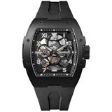 Ingersoll The Play Mens 50mm automatisch horloge met zwarte skelet wijzerplaat en zwarte PU band I15302