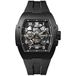 Ingersoll The Play Mens 50mm automatisch horloge met zwarte skelet wijzerplaat en zwarte PU band I15302