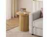 HOMCOM Table d'appoint ronde Ø 48 cm, table basse avec pieds cannelés pour salon, chambre ou petit espace, chêne