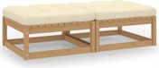 Maison Exclusive - Tuinstoel met kussens, 2 stuks. Gemaakt van massief grenenhout