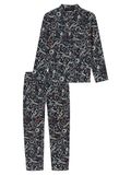 SCHIESSER Pyjama Lang Heren Nachtblauw Katoen 2 stuk(s)