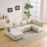 STILVORA Hoekbank 308 x 152 cm - Beige