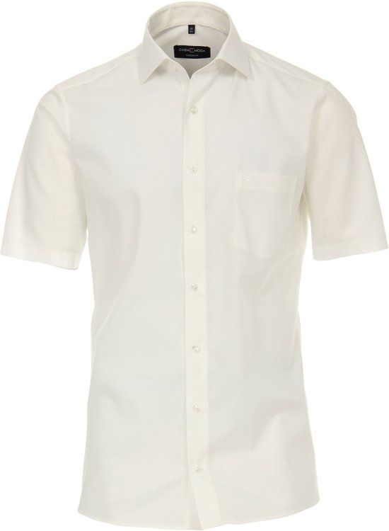 Casa Moda Overhemd Effen Ecru Korte Mouw Kent Modern Fit - 45