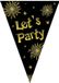 Merkloos / Sans marque Espa Nv 4x Vlaggenlijnen lets party oud en nieuw jaar zwart/goud 5 meter