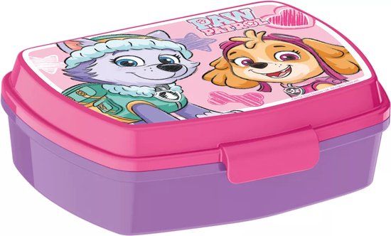 PAW Patrol Sandwichdoos, Lunchbox, Broodtrommel, Roze Lila, Kunststof, BPA-vrij