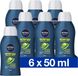 NIVEA Men Douchegel Energy Mini Reisformaat - 6 x 50 ml - Voordeelverpakking