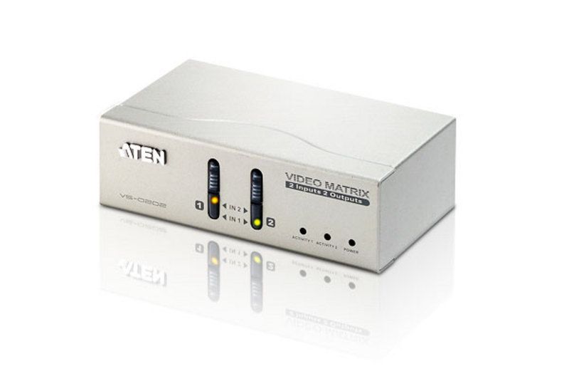 ATEN VS0202 - Video Switch - 2 poorten - 130 x 75 x 45 mm - 470 g