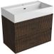 Saniclass Badkamermeubelset - 80x45x72cm - Legend keramische wastafel wit - 1 wasbak - 1 kraangat - 2 lades - mat eiken charcoal