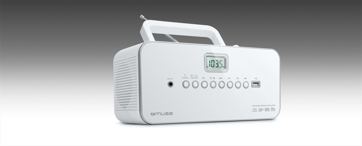 Muse M-28RDW Draagbare Radio/CD/MP3-speler met USB - Wit