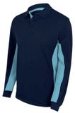 Velilla Polo met lange mouwen marineblauw/zeeblauw Maat L