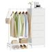 SONGMICS Kledingrek met 5 Lades, 3-in-1 Open Kledingkast | met Kledingroede en Schoenenrek, 96,2 x 30 x 117,7 cm, voor Slaapkamer, Wolk wit, BELLAH Collectie LGS423W101