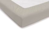 PENSIERI DELICATI Hoeslaken voor tweepersoonsbed, 180 x 200 cm, effen, met hoeken + 30 cm, gemaakt in Italië, crèmekleurig