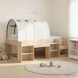 vidaXL Bed met Tunnel met plank 3 st Sonoma eiken en wit Bewerkt hout