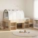vidaXL Bed met Tunnel met plank 3 st Sonoma eiken en wit Bewerkt hout
