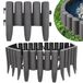 KRUMAD Graskantstrook, plastique, aspect bois, set de 10 pièces, 2,8 mètre de haut, 24 cm de large. Bordure de jardin, bordure flexible, résistant aux intempéries, anthracite