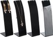 Shenzhen Haorui Industrial Technology Co., Ltd. 4PCS L-Shape Porte-collier en acrylique Hauteur 20cm Noir Présentoir pour chaînes et boucles d'oreilles - Organisateur de collier pour présentoir de vente au détail