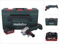 Metabo WPB 18 LT BL 11-125 Quick meuleuse d'angle sans fil 18 V 125 mm sans balais + 1x batterie 5,5 Ah + metaBOX - sans chargeur