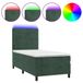 vidaXL Boxspringbed met matras en LED-verlichting, donkergroen, 80x200 cm, fluweel
