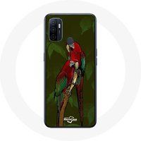 Maniacase Etui voor Oppo A53 Pionus Papegaai Rood