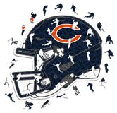 OEM Chicago Bears Puzzle en bois, 500 pièces, 50x50 cm, fabriqué de manière durable