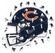 OEM Chicago Bears Puzzle en bois, 500 pièces, 50x50 cm, fabriqué de manière durable