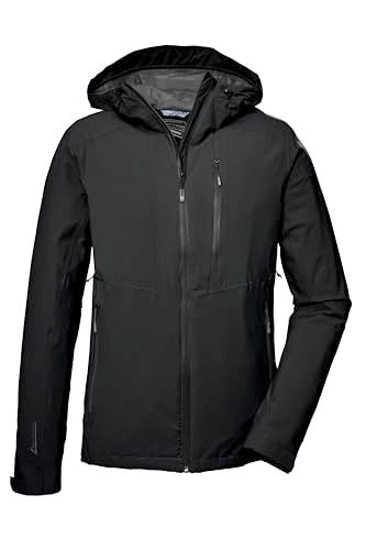 killtec Men's Functional Jacket Waterproof Outdoor Jacket with Hood KOS 25 MN JCKT, Black, S, 41314-000