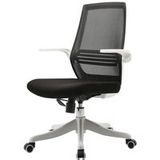 HWC-J88 Moderne Bureaustoel, Ergonomisch Ademend, Taillesteun, Hefbare Armleuning ~ Zwart