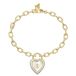 PULSEIRA GUESS Love Bites Pearly Heart Lock Bracelet Yellow Gold