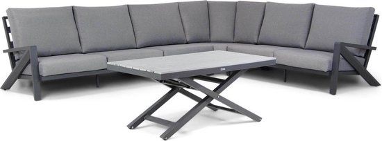 Santika Cinta/Pallazo 140 cm Dining Loungeset 5-delig - Grijs-antraciet