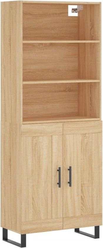VidaXL Hoge kast 69,5x34x180 cm bewerkt hout sonoma eikenkleurig