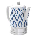 BELLA Waterkoker en theepot: keramische waterkoker met volledig afneembare draaivoet, automatische uitschakelfunctie en droogkookbeveiliging, 1,5 liter, Azteekse blauw