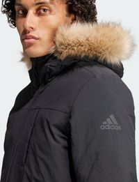 adidas Sportswear Hooded Fur Parka - Heren - Zwart - M