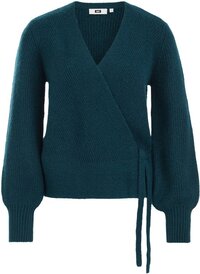 WE Fashion Dames omslagvest met structuur - Turkoois - Maat L