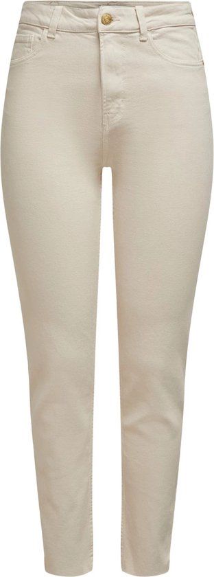 ONLY ONLEMILY LIFE HW ST RAW CRPANK - High Waist Straight Fit Jeans - Women - Size W28/L34 - Beige