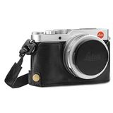 MegaGear MG1603 Leica D-Lux 7 Ever Ready Echt lederen camera halve tas met draagriem - zwart