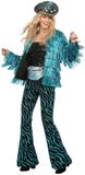 Wilbers Party Glitter Broek Velvet Waves Aqua - Maat XL
