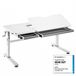 HOKO Bureau enfant réglable en hauteur, Bureau pour enfants avec plateau 120x60 cm, 2 tiroirs, plateau inclinable, blanc, ELIN