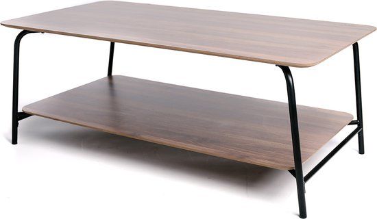 Salontafel Oskar - Hout - Zwart - Industrieel