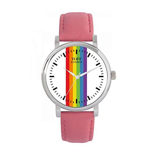 Toff London Pride Lineair horloge met witte stokken