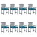 VidaXL Tuinstoelen 8 st met kussens massief acaciahout blauw