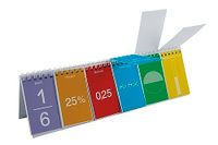 TimeTEX - Flipchart klepover | Leren van de belangrijkste breuken en hun weergave. 20 kleurverschillende klepblokken | Inhoud: 6-klep-flipchart met kleurrijke kaarten
