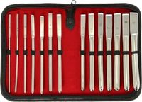 Roestvrij DUSEDO-MOI BV Black Label - Dilator Set - 14 delig - 5 tot 18 mm - Chirurgisch Staal - In Opbergetui