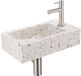 Saniclass Fuente lavabo – rectangulaire – 40x22x10 cm – pierre naturelle beige – robinetterie inox brossé