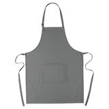 eBuyGB 1339407 100% katoenen effen schorten met verstelbare nekband en voorzak chef-koks keuken, grijs
