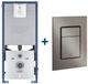 Grohe Rapid SLX Inbouwreservoir - met 3-in-1 set frame - inclusief Skate Cosmopolitan bedieningsplaat - geborsteld ferm grafiet (antraciet) sw242311/sw336183