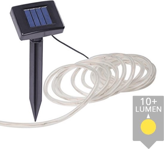 Solarlampkoning Solar lichtslang Rope 10 meter met los solarpaneel Buiten ledstrip op zonne energie